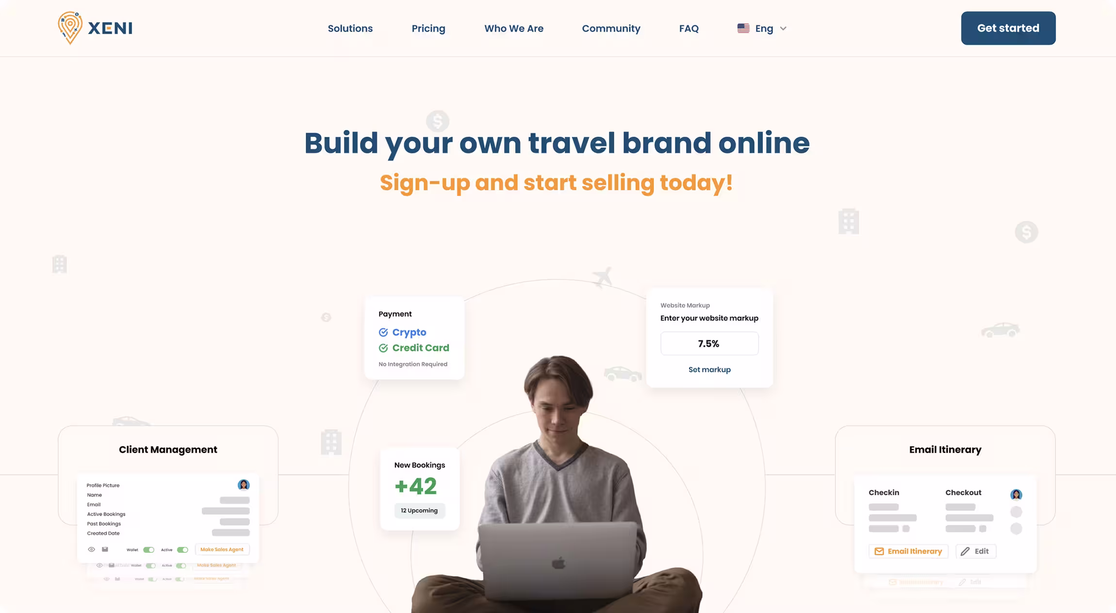 Xeni product design and booking experience
